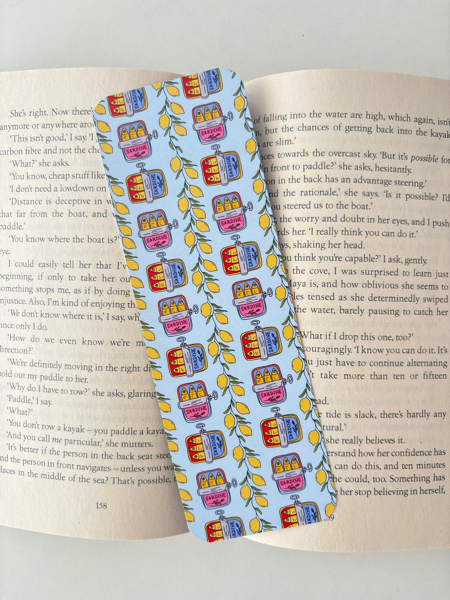 Mediterranean patchwork Bookmark, Sardines Bookmark