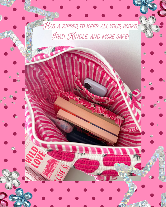 Strawberry Ruffle Book Lover Tote Bag