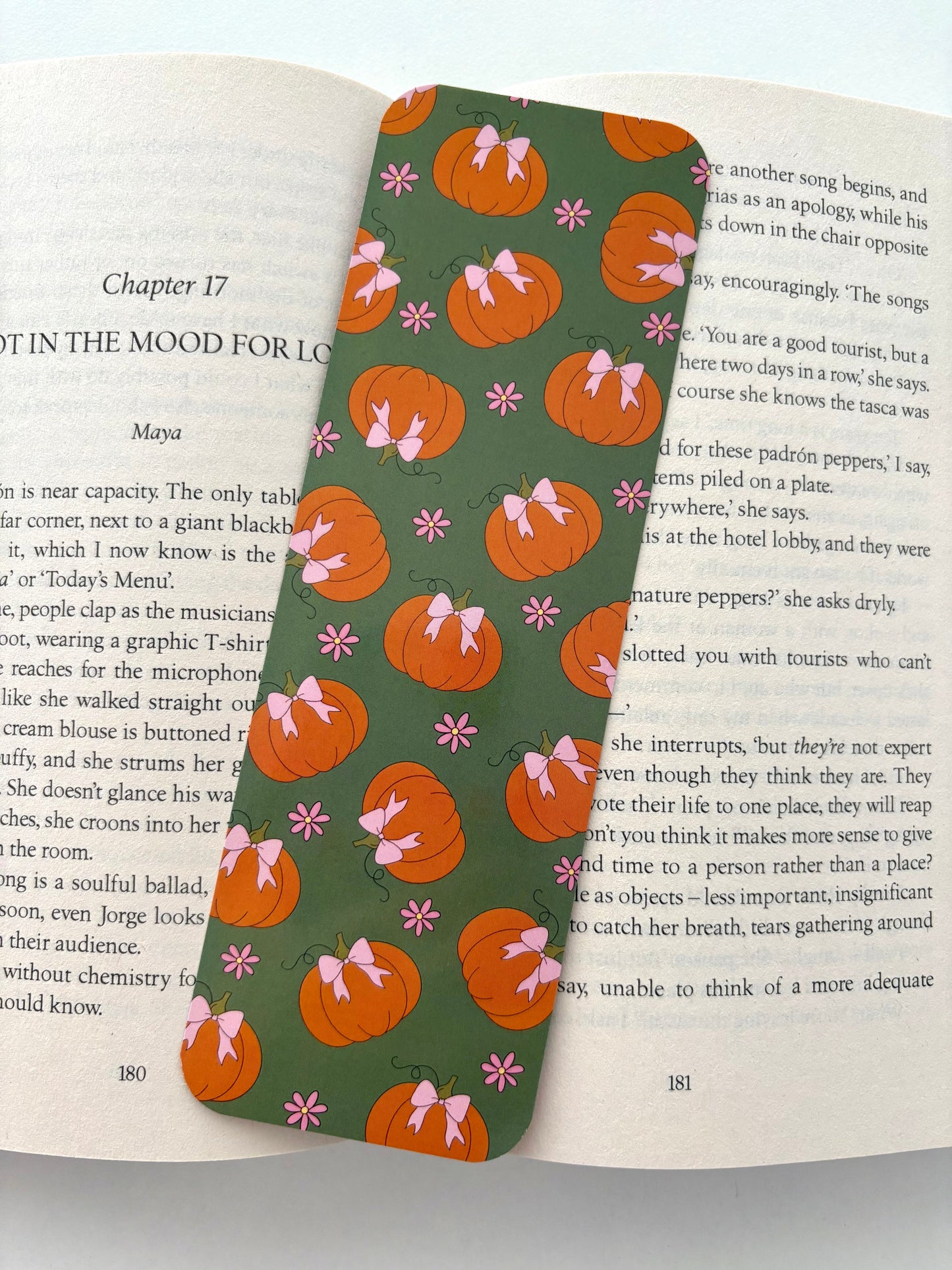 Pumpkin stripes bookmark, coquette Pumpkin Pattern