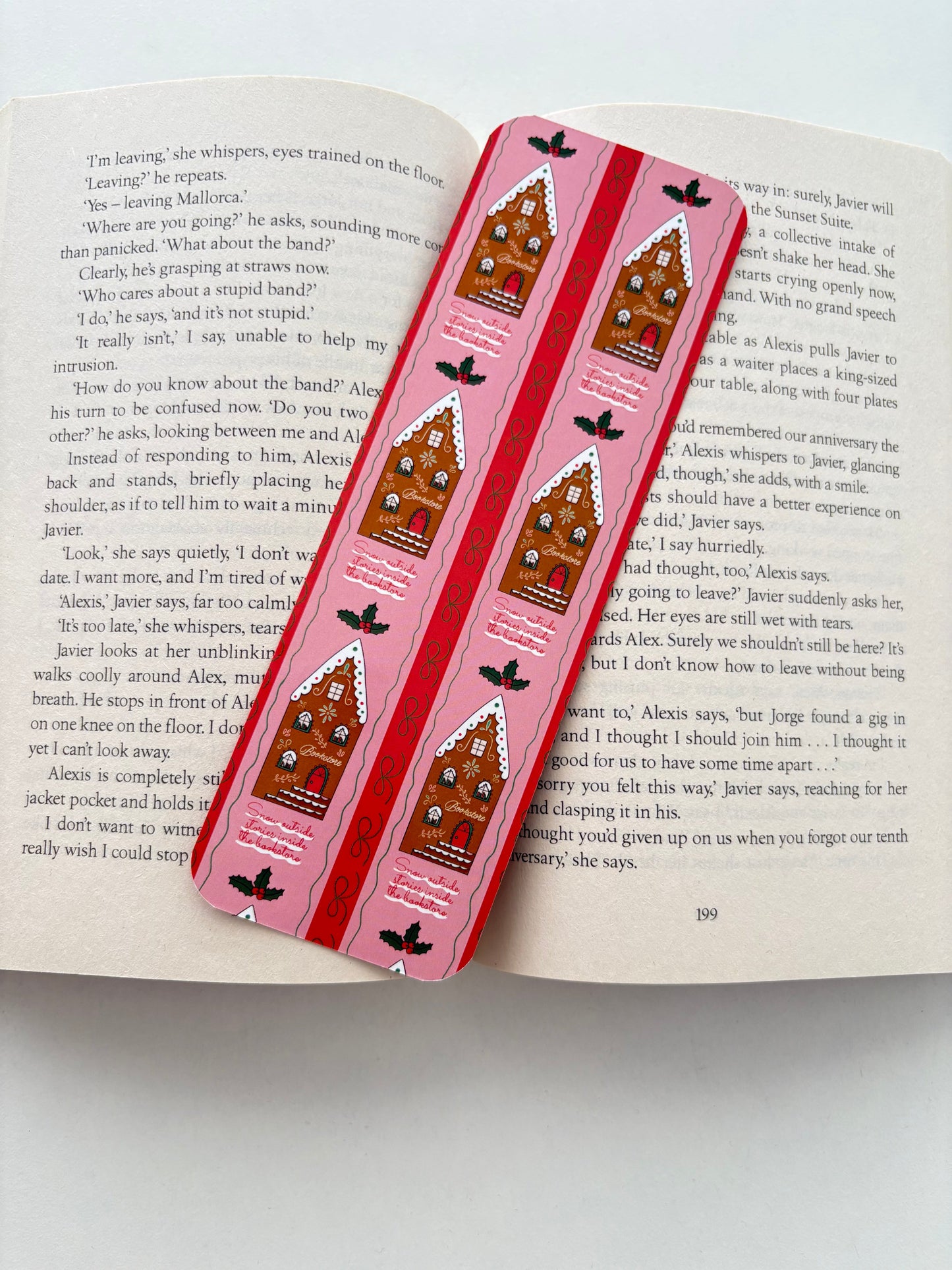 Gingerbread house bookstore bookmark, gingerbread girl bookmark