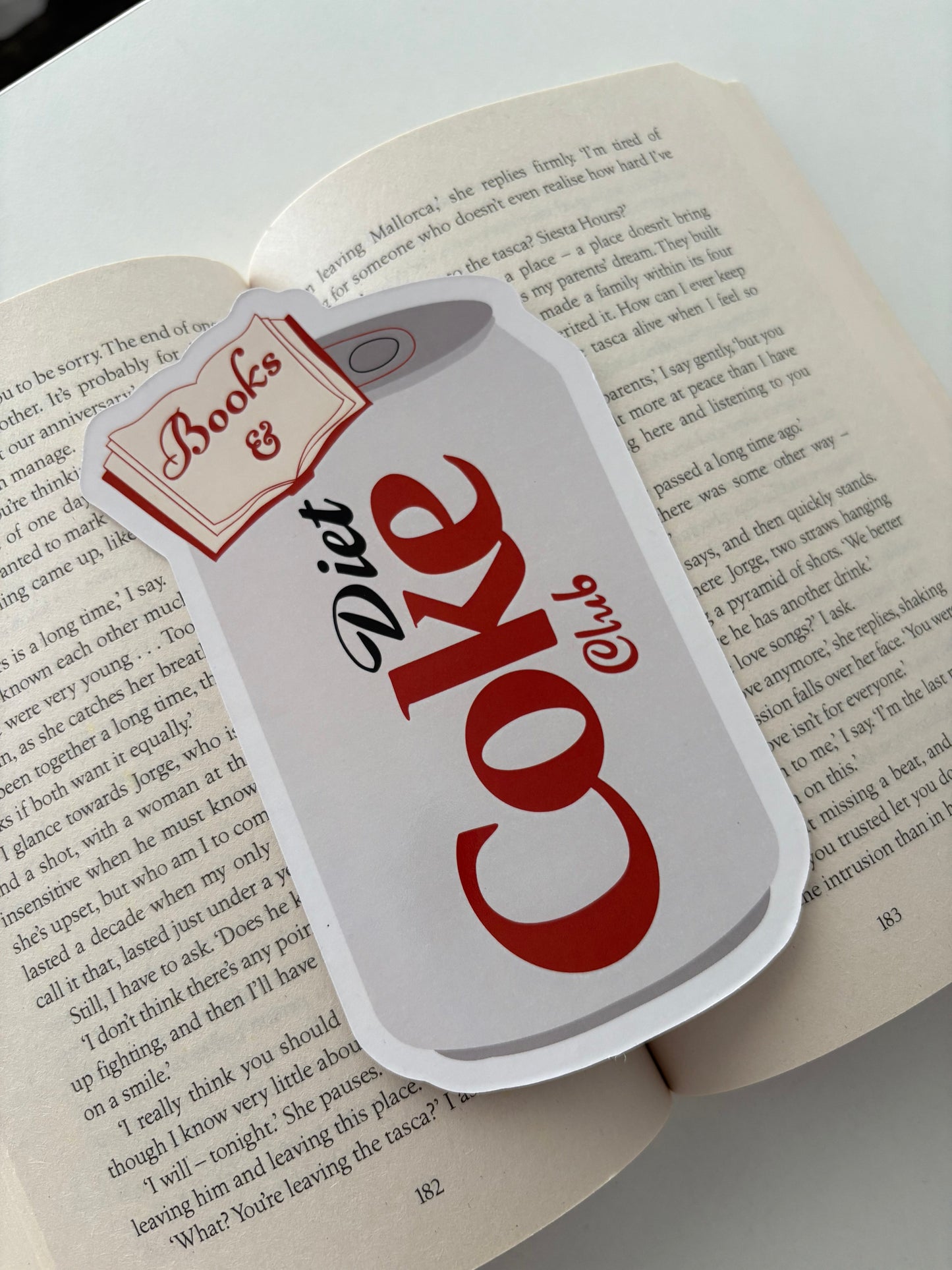 Books and Díet Cóké Die Cut Bookmark