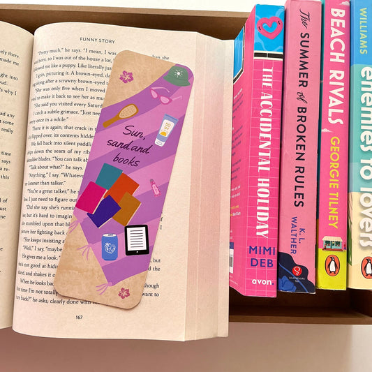 Sun Sand and Books Bookmark,Books and Beach days Bookmark