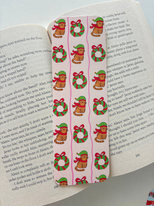 Christmas dog bookmark, Christmas cat bookmark