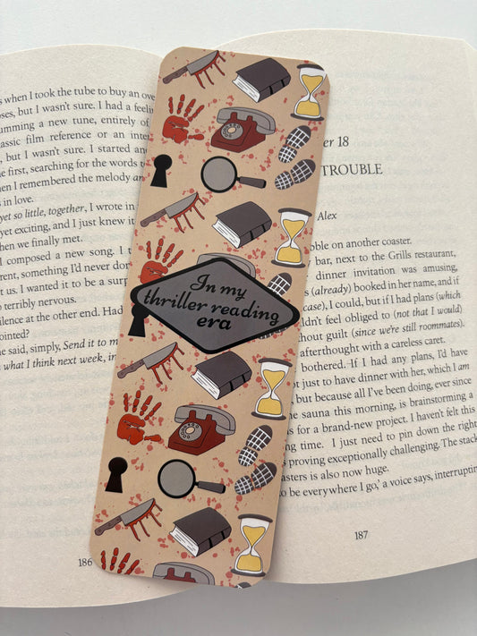 In my thriller reading era bookmark, Thriller pattern bookmark, Thriller mode bookmark