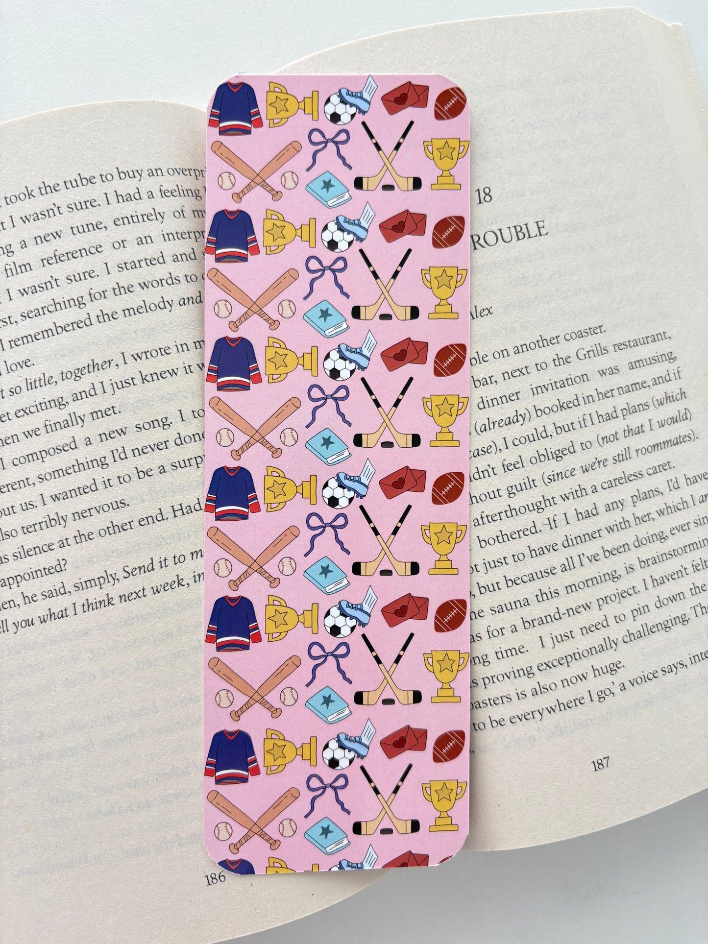 In my sports romance era bookmarks, Pack of 2
