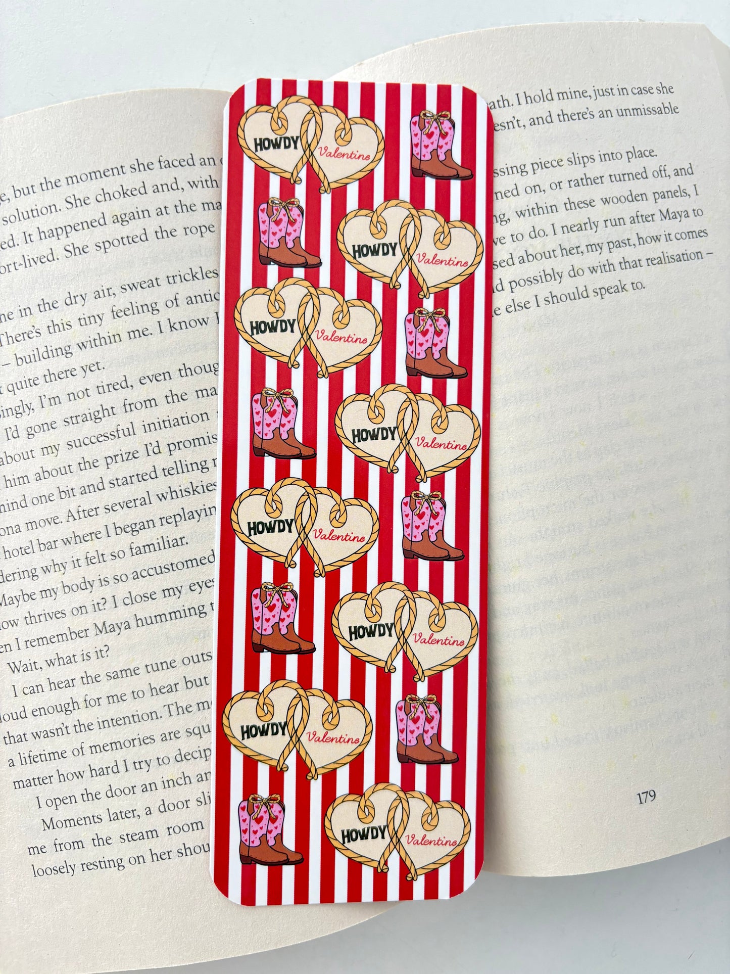 Cowboy era bookmark, Howdy valentine bookmark