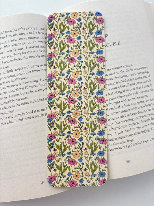 Wildflower pattern bookmark, Flowers & Bows pattern bookmark