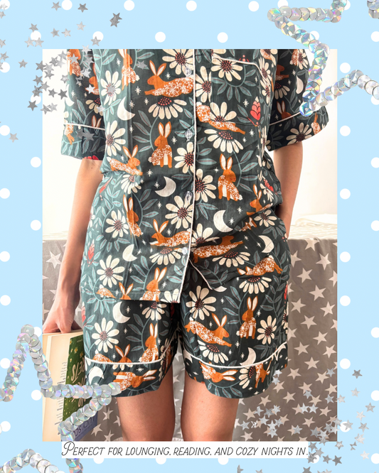 Whimsical Cottagecore Short PJ set (Green)