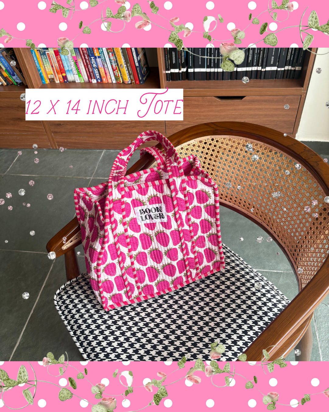 Strawberry Book Girl Tote Bag 🍓
