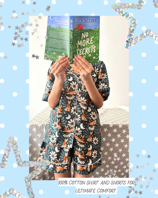 Whimsical Cottagecore Short PJ set (Green)