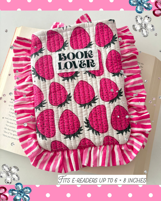 Strawberry E- Reader sleeve, Kindle Sleeve, Kobo Sleeve, BOOX sleeve