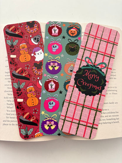 Merry Creepmas bookmark , Creepmas ornaments bookmark, Creepmas pattern bookmark