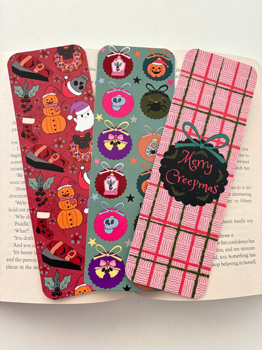 Merry Creepmas bookmark , Creepmas ornaments bookmark, Creepmas pattern bookmark