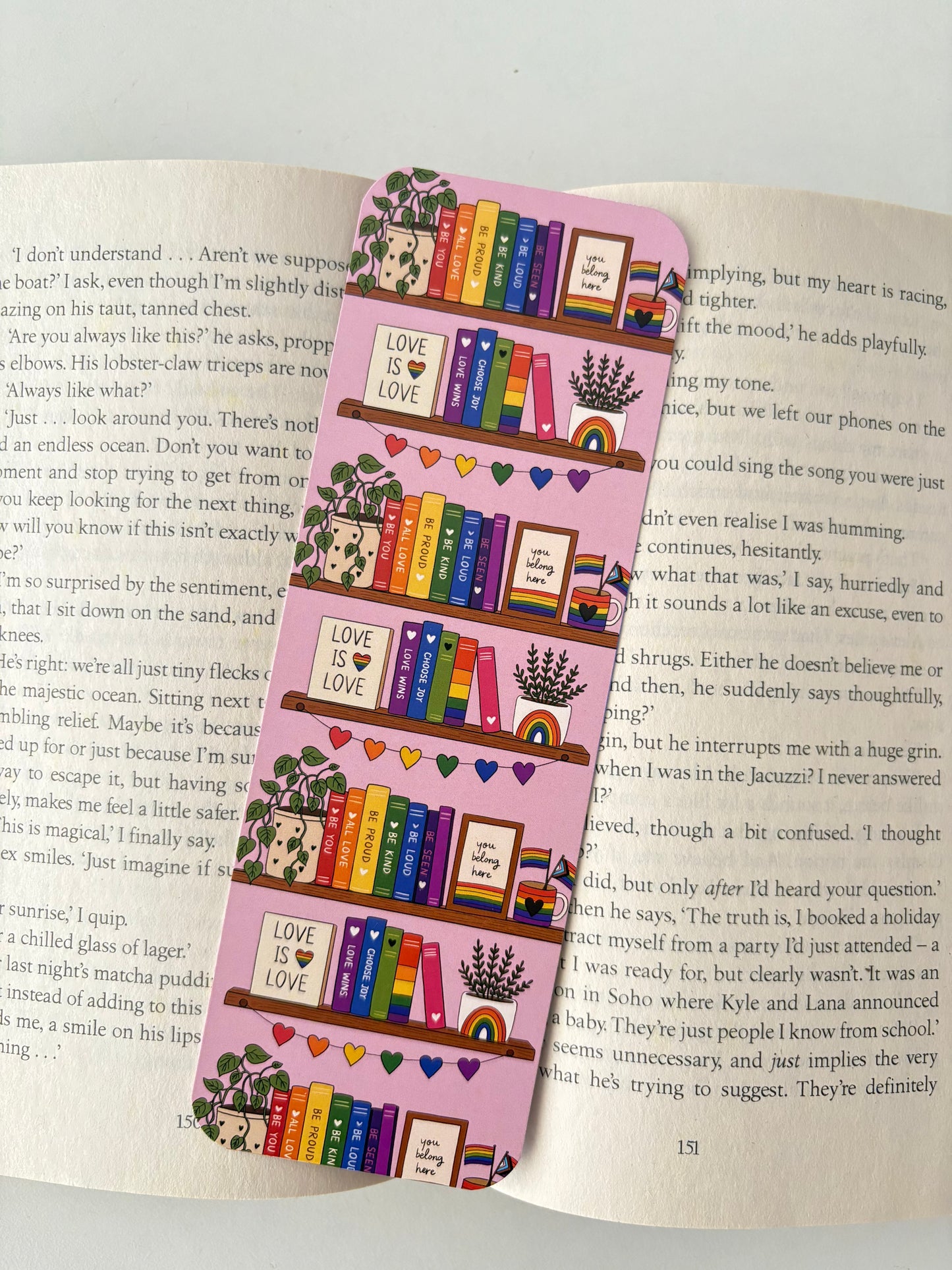 Certified Queer Bookworm bookmark, Pride Bookshelf Bookmark, Support your local queer bookstore bookmark