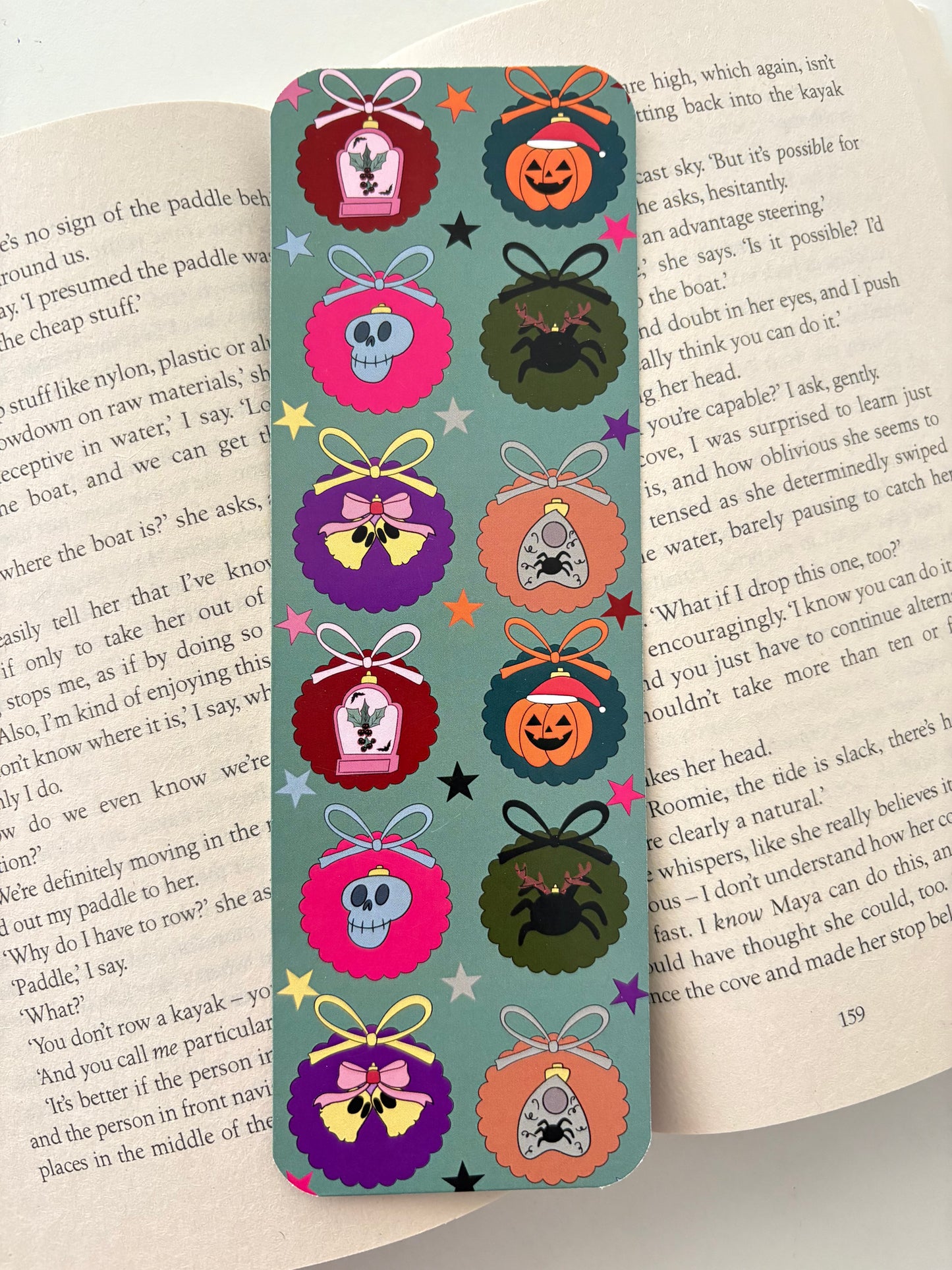 Merry Creepmas bookmark , Creepmas ornaments bookmark, Creepmas pattern bookmark