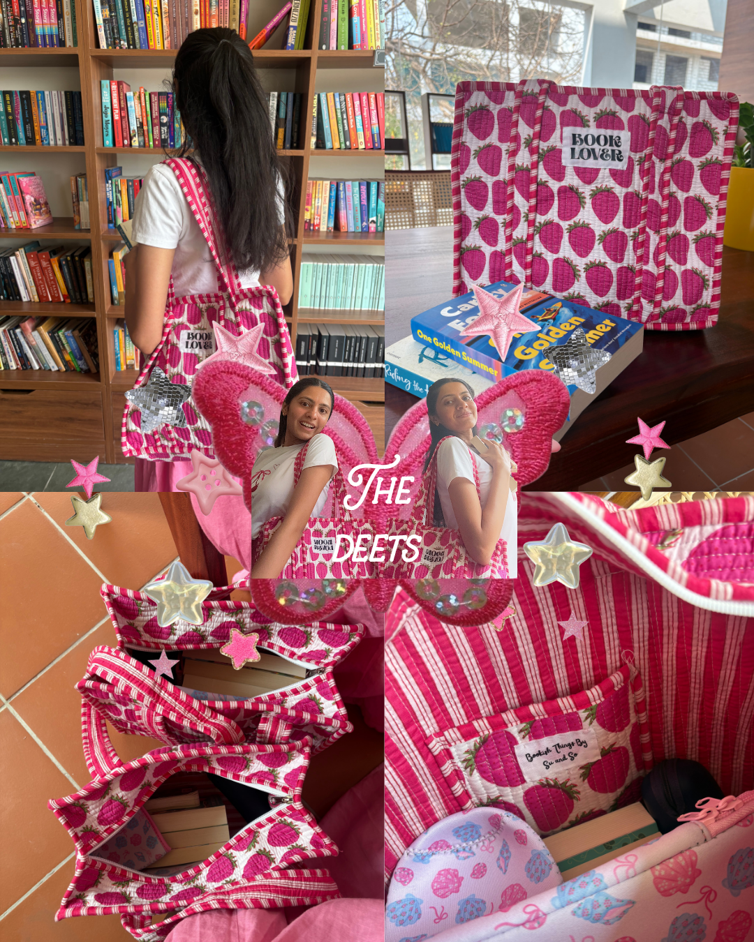 Strawberry Book Girl Tote Bag 🍓
