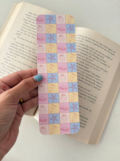 Coastal cowgirl pattern Bookmark, Beach essentials Bookmark