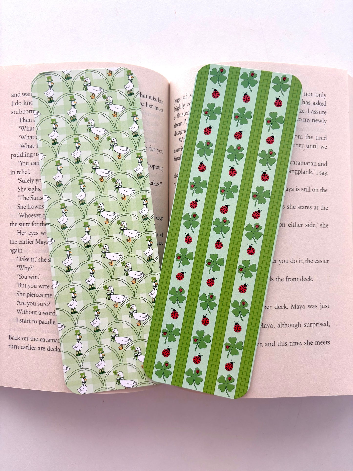 St. Patrick’s lady bug bookmark, Silly goose bookmark