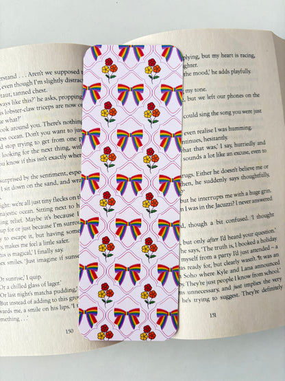 Pride Teddy Bear bookmark, Pride bows and Flowers bookmark