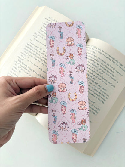 Coastal cowgirl pattern Bookmark, Beach essentials Bookmark
