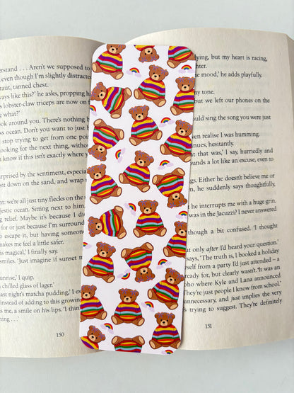 Pride Teddy Bear bookmark, Pride bows and Flowers bookmark