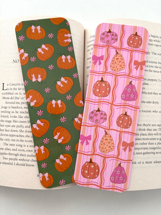 Pumpkin stripes bookmark, coquette Pumpkin Pattern