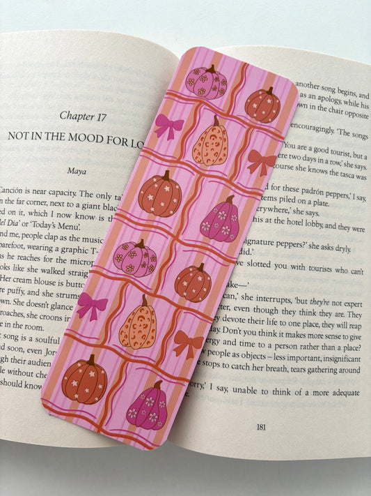 Pumpkin stripes bookmark, coquette Pumpkin Pattern