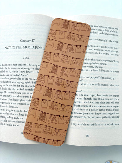 Hello fall floral bookmark, Autumn sweaters bookmark