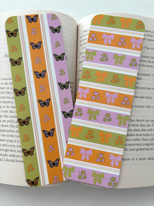 Autumn Bow bookmark, Autumn Butterfly bookmark