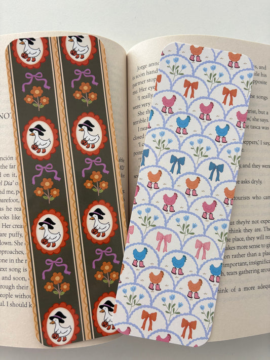 Chickens bookmark, silly goose bookmark