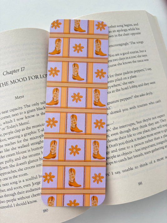 Fall cowboy bookmark, Fall floral bookmark