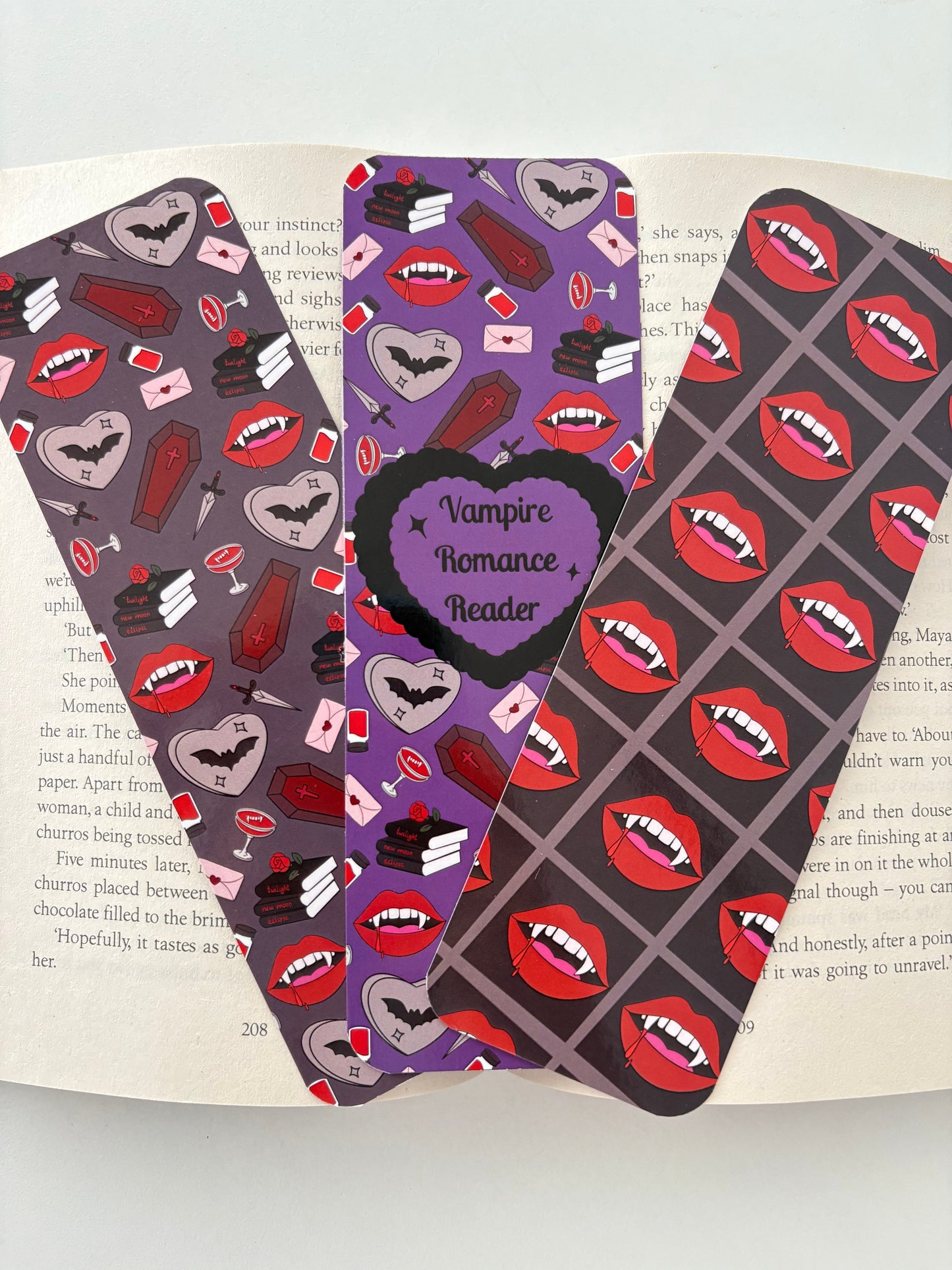 Vampire romance reader bookmark, Vampire bookmark, fangs Bookmark