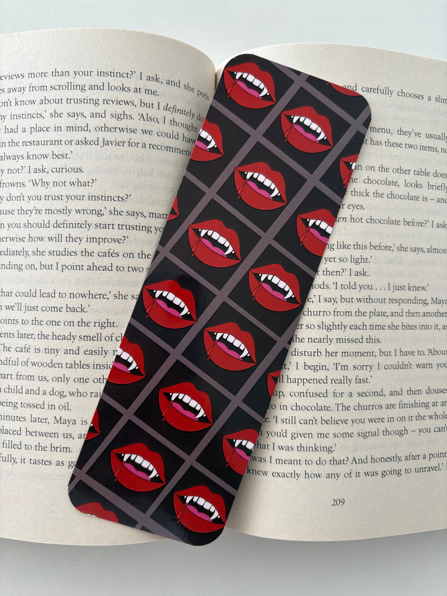 Vampire romance reader bookmark, Vampire bookmark, fangs Bookmark