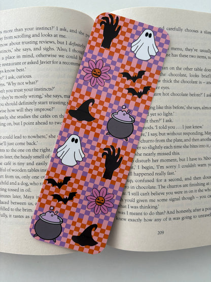 Hex me daddy bookmark, dark romance  bookmark, Spooky checkered bookmark