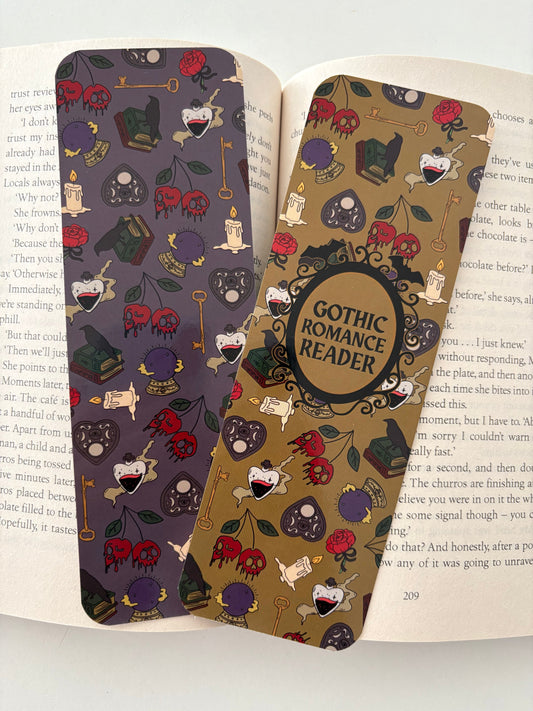 Gothic Romance Reader bookmark, Gothic pattern bookmark