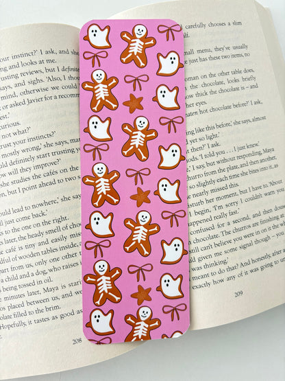 Dancing skeletons bookmark, Gingerbread ghosts bookmark