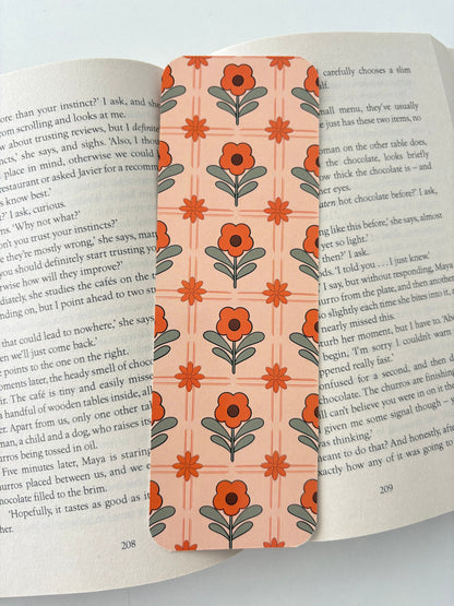 Halloween floral bookmark, Halloween pumpkins bookmark