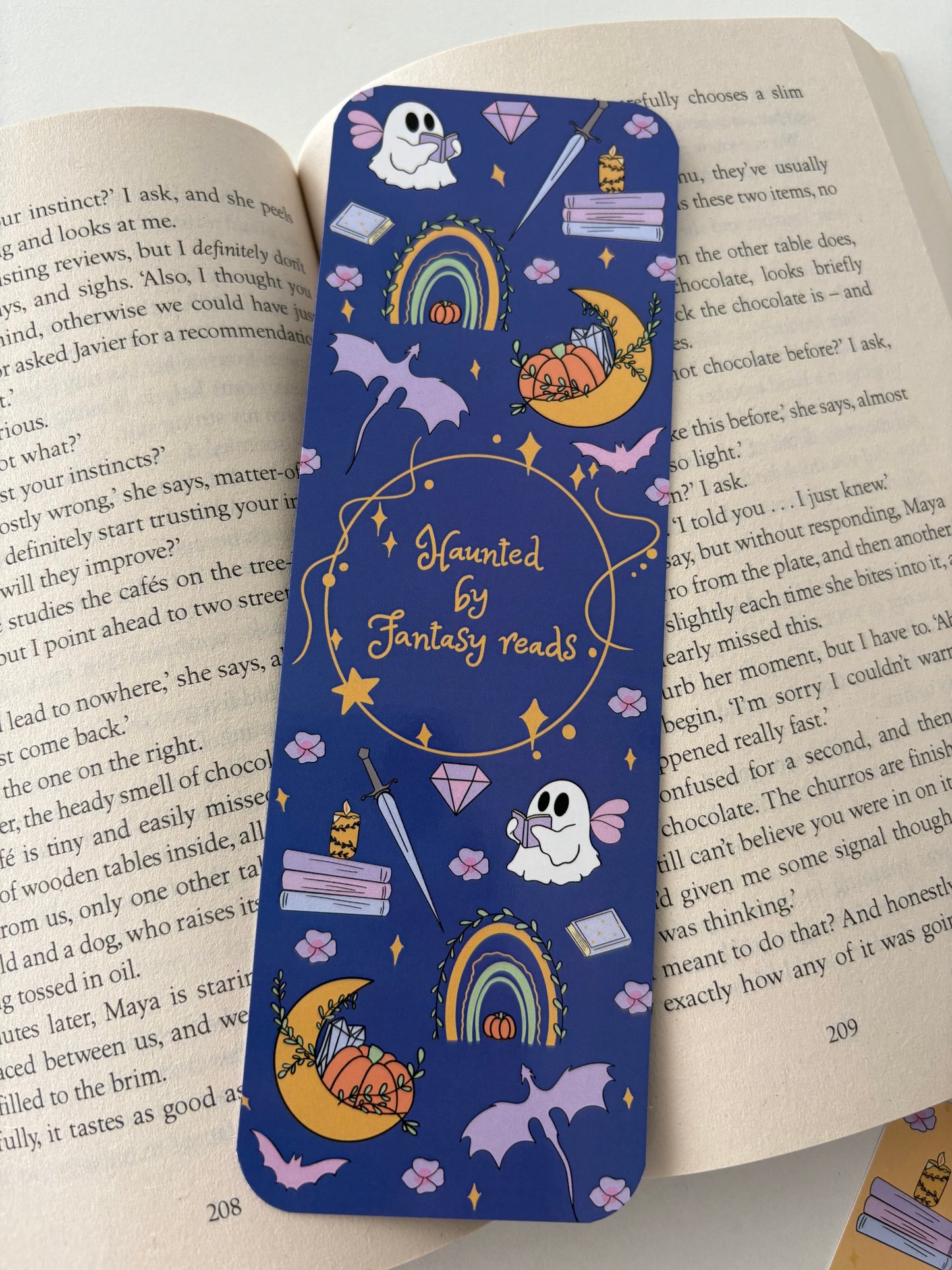 Haunted by fantasy reads bookmark, fantasy pattern bookmark