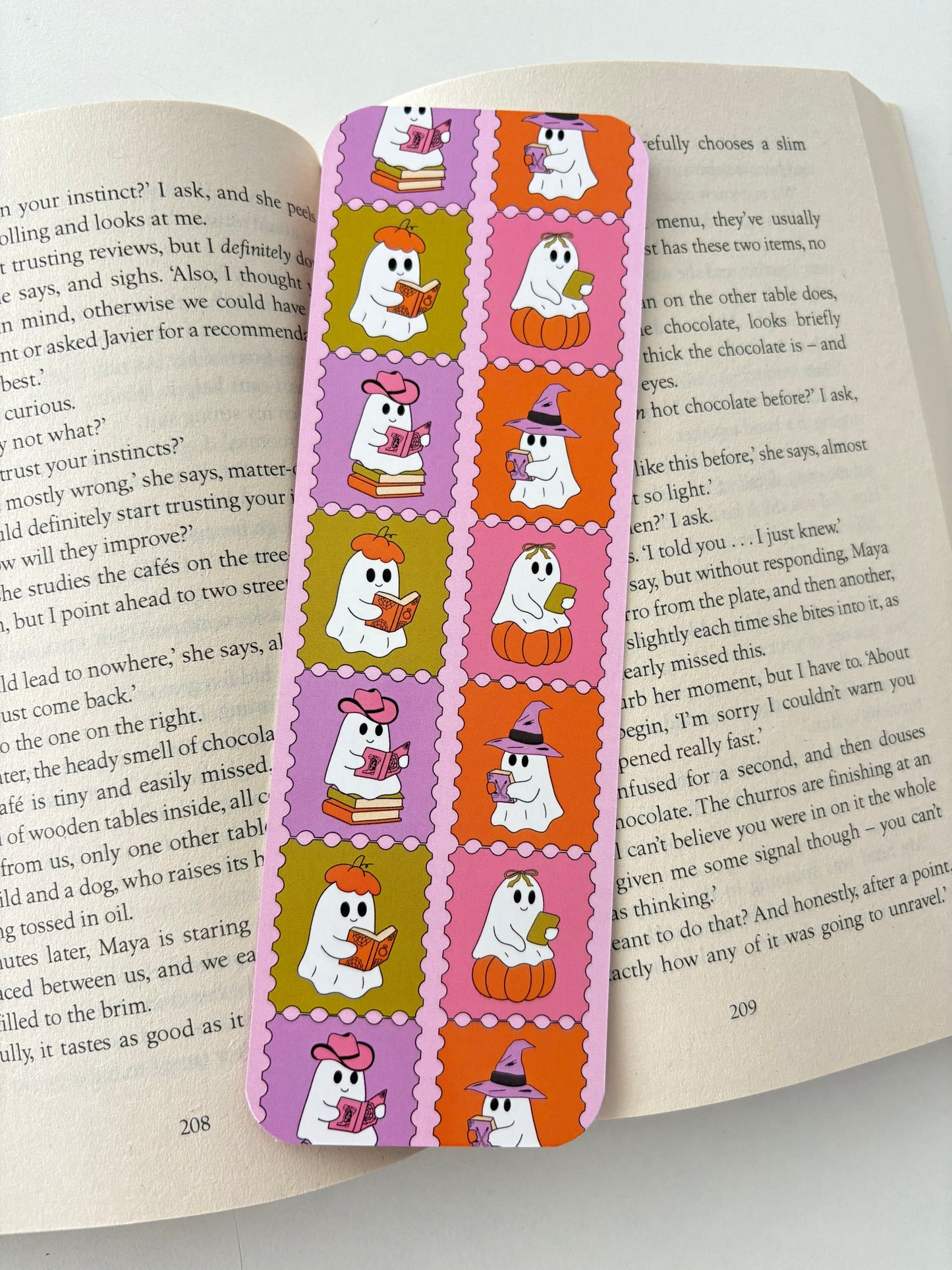Haunted by my TBR bookmark, Bookish ghosties stamp bookmark