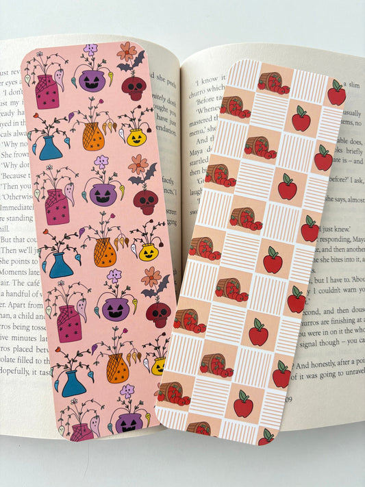 Spooky plants bookmark, Apple pattern bookmark