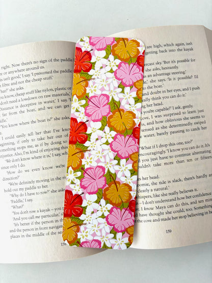 Tropical floral pattern bookmark, Palm tree pattern bookmark