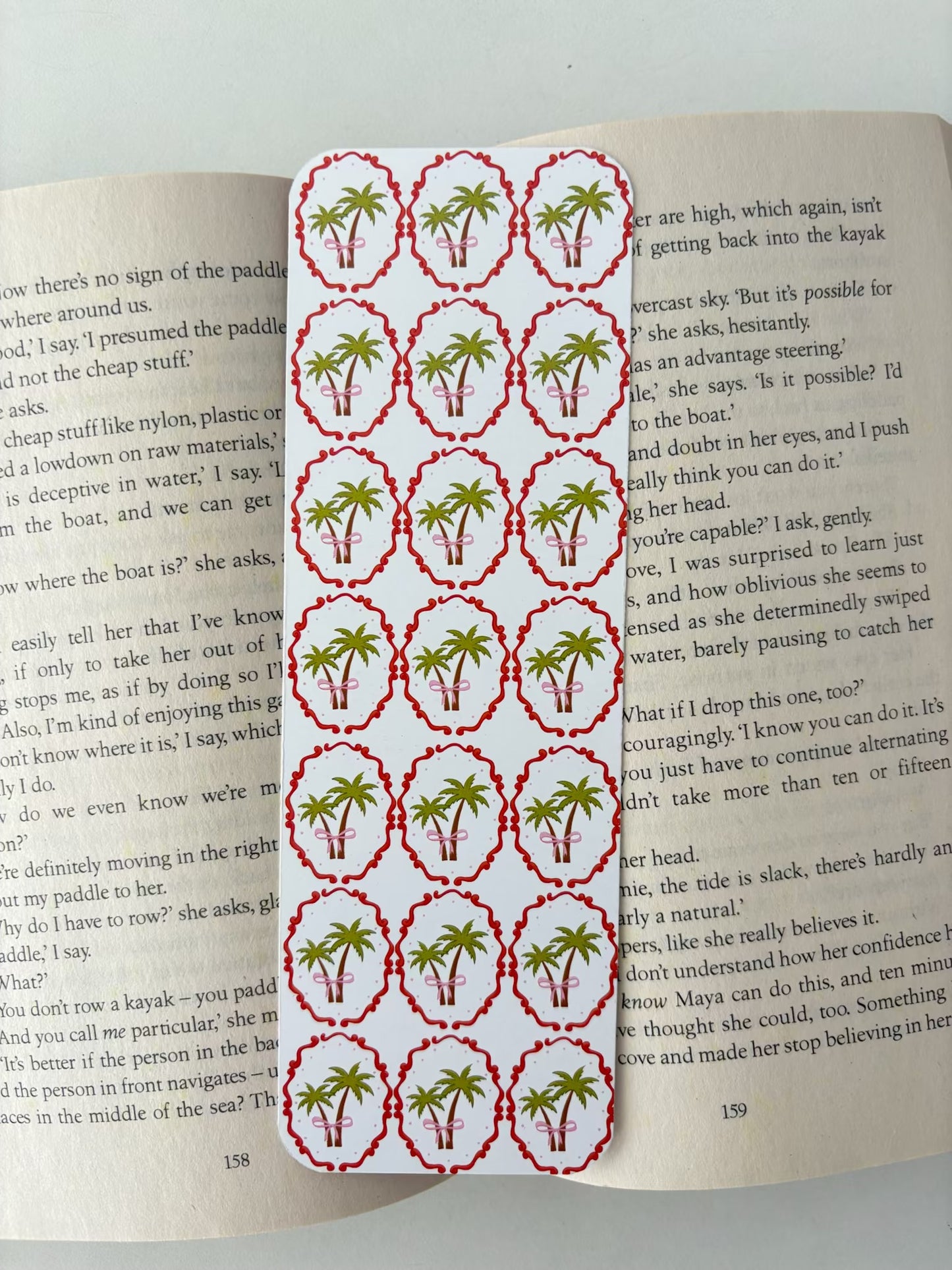 Tropical floral pattern bookmark, Palm tree pattern bookmark