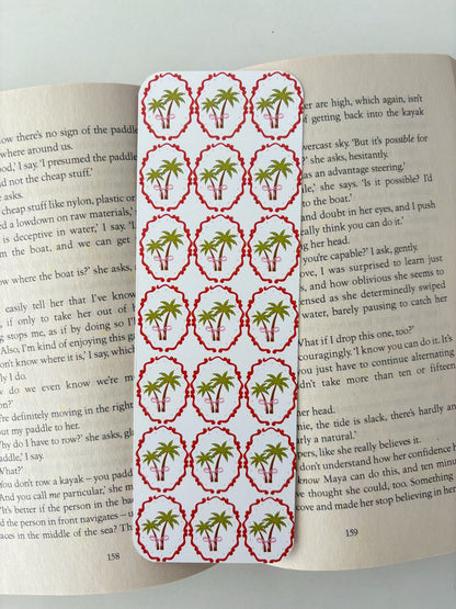 Tropical floral pattern bookmark, Palm tree pattern bookmark