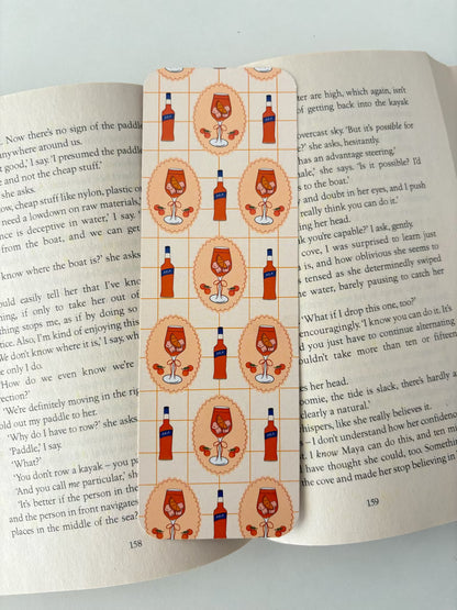 Apérol bookmark, Fruit sticker seamless pattern
