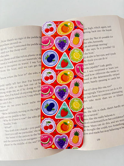 Apérol bookmark, Fruit sticker seamless pattern