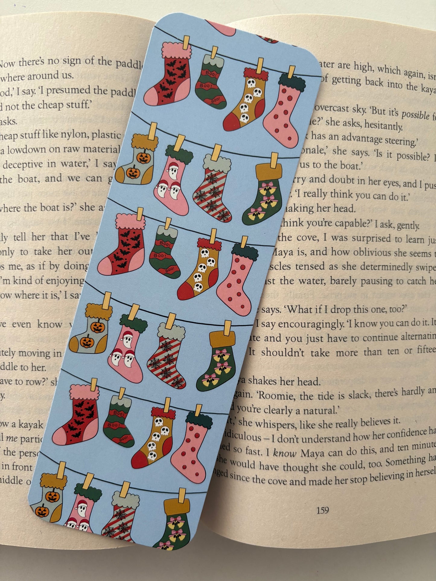 Creepmas pumpkin man bookmark , Creepmas stocking bookmark, Christmas ghostie bookmark