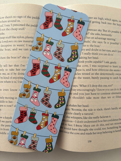 Creepmas pumpkin man bookmark , Creepmas stocking bookmark, Christmas ghostie bookmark