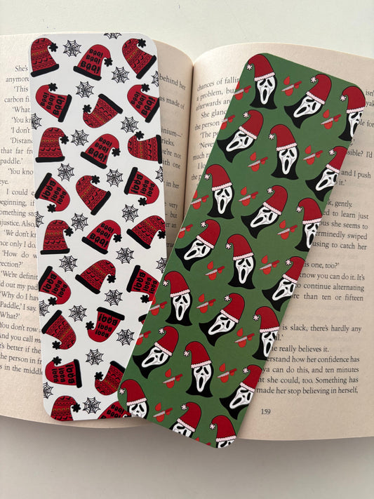 Creepmas ghost face bookmark , Creepmas hats bookmark