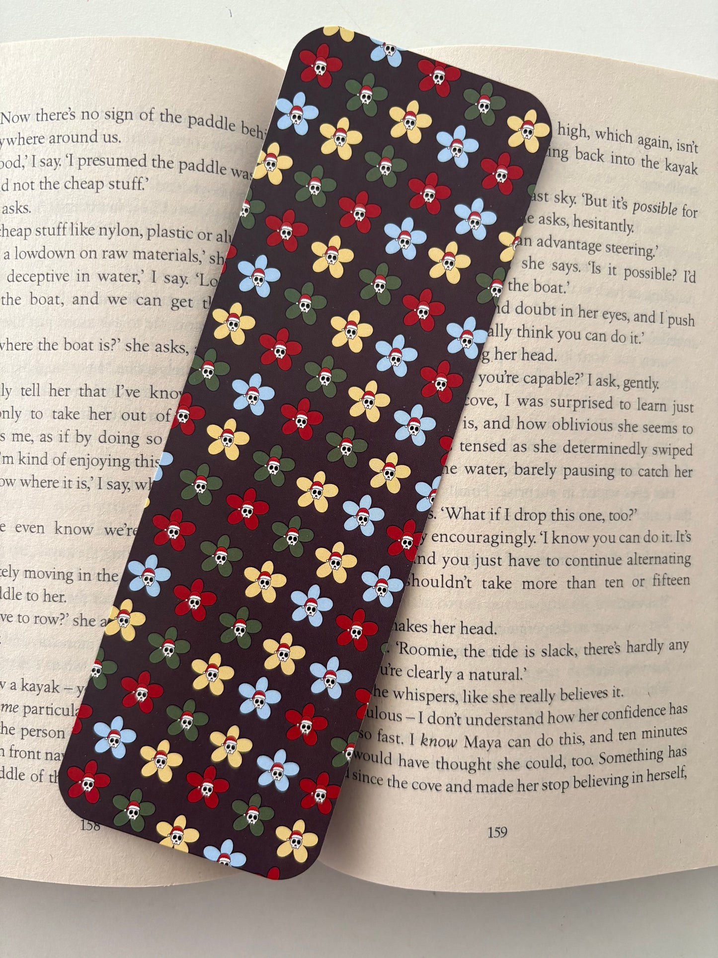 Creepmas pattern bookmark , Creepmas floral bookmark