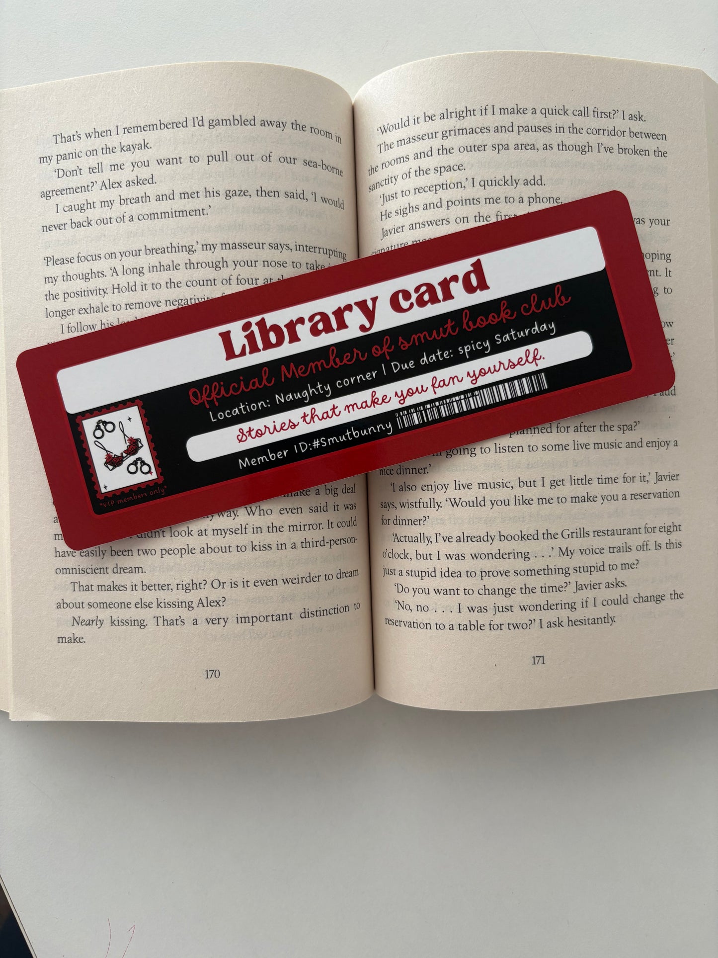 Smút book club library card bookmark